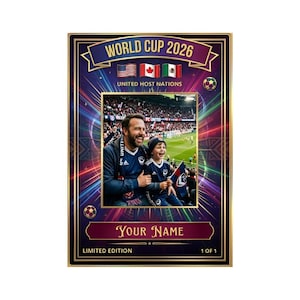 Custom Soccer Trading Card with Photo, Personalized Holographic Futbol Card, Soccer Fan Gift for Him, Player & Coach Gift, 2026 Edition