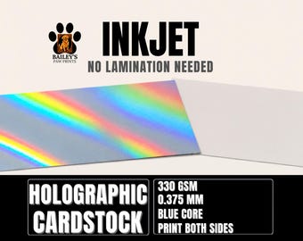 Holographic Foil Cardstock for Inkjet Printers, 260-330gsm Heavyweight Printable Foil Sheets, DIY Proxy Cardstock, TCG Card Making Paper