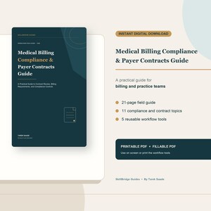 Medical Billing Compliance & Payer Contracts Guide | Printable and Fillable PDF
