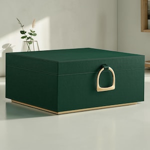 Green Jewelry Box with Removable Tray, 2-Layer Jewelry Organizer Gift for Women