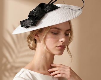 Bow Fascinator Saucer Hat for Women, Kentucky Derby Hat, Wedding Guest Hat, Royal Ascot Hat, Tea Party Hat, Church Hat