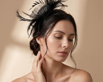 Cappello fascinator da donna, cappello per il Kentucky Derby, fascia per capelli con piume, cappello per il tea party, cappello per invitata a un matrimonio, Royal Ascot