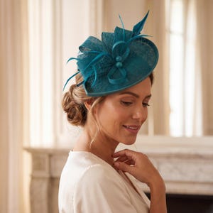 Vintage 1950s Wax Flower Fascinator Hat Crown Blue Veil Rizik Bros New York Wax Flower Crown | eBay main image 3