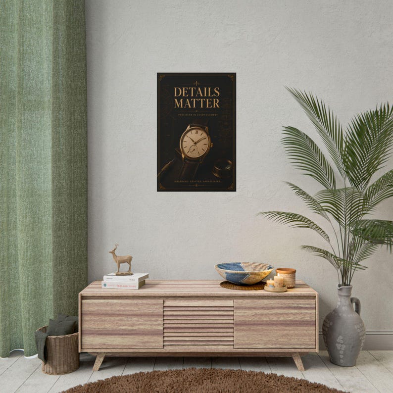 Details Matter Watch Poster, Vintage Horology Wall Art, Watch Collector Gift image 8