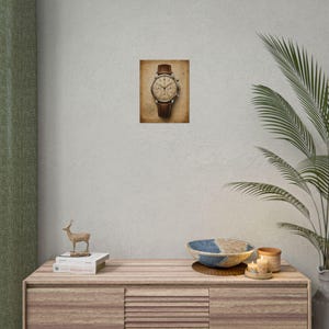 Póster de reloj cronógrafo vintage, arte mural de reloj mecánico, lámina de relojería, decoración para coleccionistas imagen 5