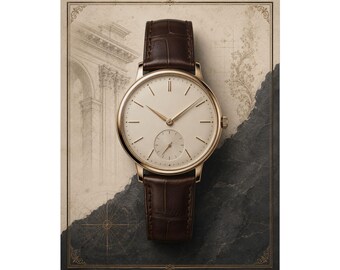 Póster de reloj de vestir, arte mural de reloj de lujo vintage, lámina de relojería