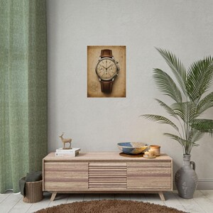 Póster de reloj cronógrafo vintage, arte mural de reloj mecánico, lámina de relojería, decoración para coleccionistas imagen 7
