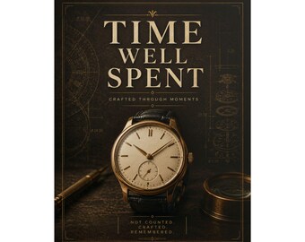 Póster de reloj "Time Well Spent", arte mural de relojería vintage, regalo para coleccionistas de relojes.