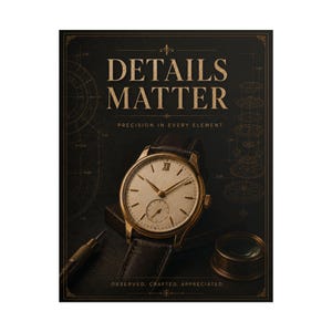 Details Matter Watch Poster, Vintage Horology Wall Art, Watch Collector Gift image 1