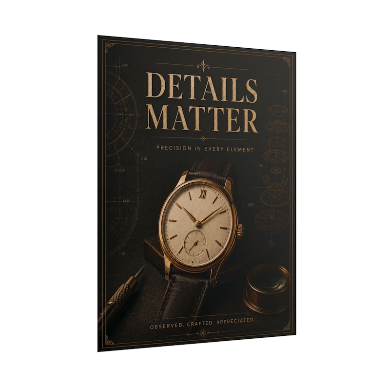 Details Matter Watch Poster, Vintage Horology Wall Art, Watch Collector Gift image 3