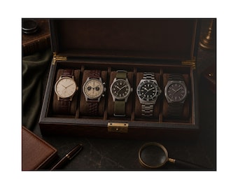 Póster de colección de relojes, arte de pared de caja de reloj de lujo, lámina de relojería