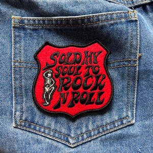 Rock and Roll Iron-On Clothing Patch inspired by the 70s , original design