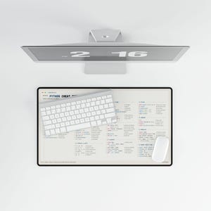 Python Cheat Sheet Desk Mat, Programmer Mouse Pad, Coding Desk Pad, Python Developer Gift, Computer Science Student Gift, Large 24x14 image 4