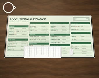 Accounting Cheat Sheet Desk Mat, Spreadsheet Formulas Large Desk Pad, Accountant Gift, Bookkeeper CPA Office Mouse Pad