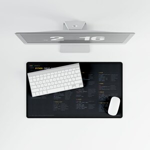 Python Cheat Sheet Desk Mat, Programmer Mouse Pad, Coding Desk Pad, Python Developer Gift, Computer Science Student Gift, Large 24x14 image 6