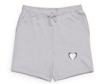 Minimal Heart Sweat Shorts | Cozy Fleece Lounge Wear