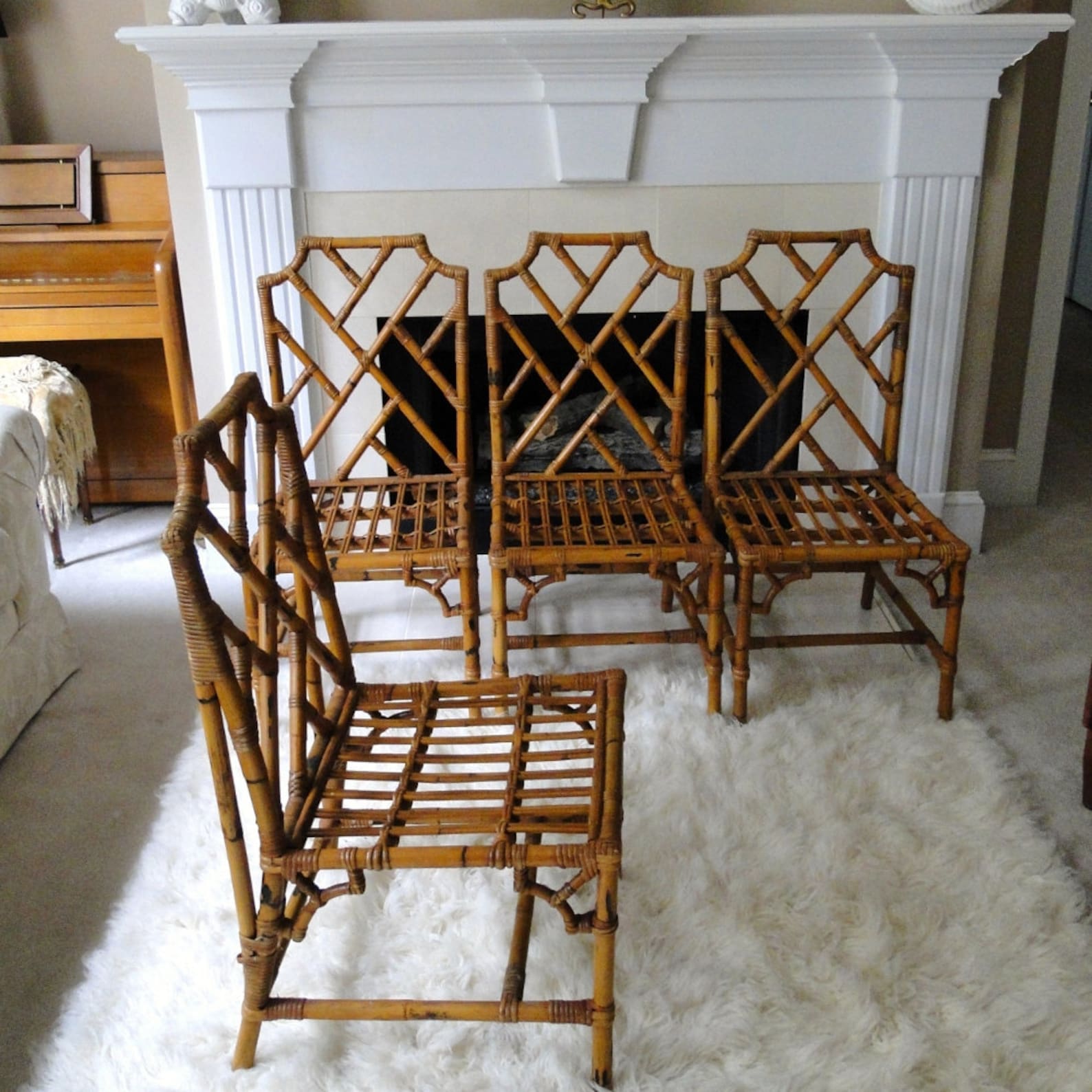 vintage chinese chippendale chairs