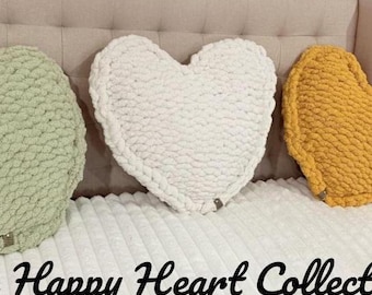 Handmade Cozy Crochet Heart Pillow