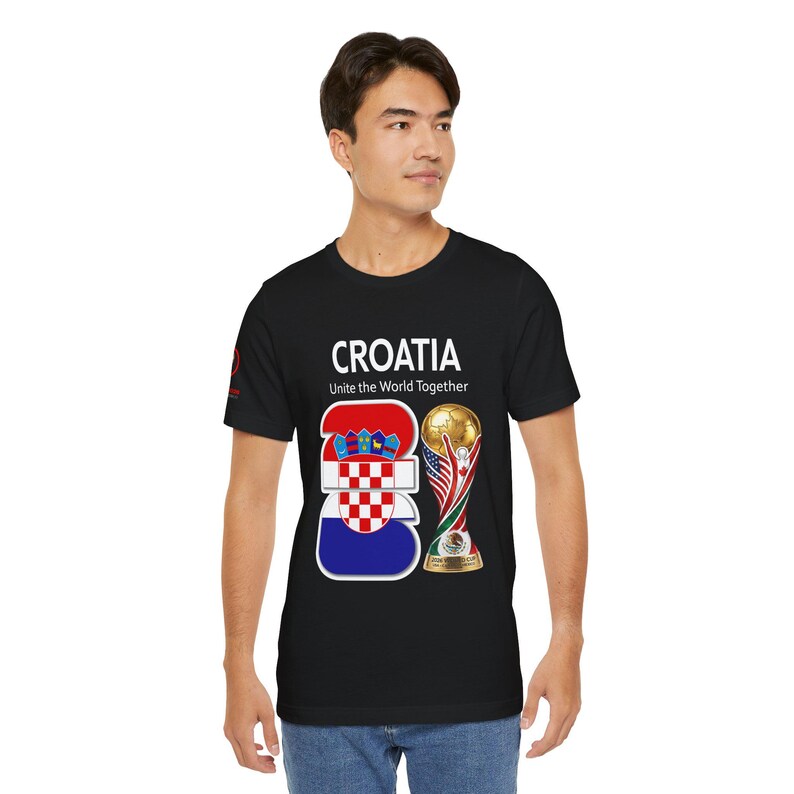 Camiseta de Croacia 2026 con el escudo y el trofeo de la Copa del Mundo / Camiseta para aficionados al fútbol croata imagen 14
