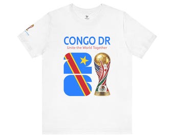 República Democrática del Congo 2026, Bandera, Logotipo, Trofeo de la Copa Mundial, Camiseta / Camiseta de fútbol de la República Democrática del Congo