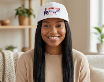 Haiti 2026 Feldpost Snapback Hat | Haitianische Flagge, Politisches Porträt - [HAT] [IMG 019 [WM 2026 - HAITI 011] Weiß]