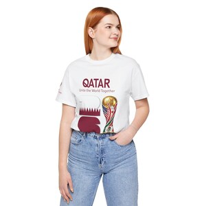 Qatar 2026, World Cup Trophy Tee | Qatar flag football shirt - [IMG 092 [World Cup 2026 - QATAR 001] White image 16