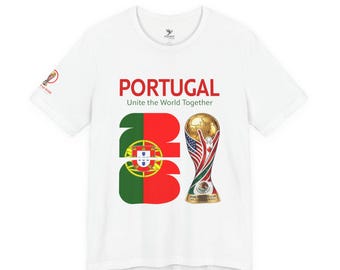 Portugal 2026, WM Pokal Tee | Fußball Fußball Jersey Shirt - [IMG 090 [WM 2026 - PORTUGAL 001] Weiß