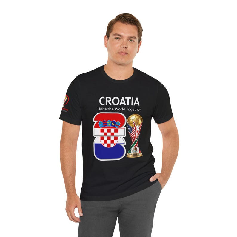 Camiseta de Croacia 2026 con el escudo y el trofeo de la Copa del Mundo / Camiseta para aficionados al fútbol croata imagen 10