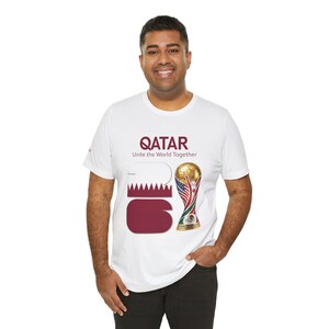 Qatar 2026, World Cup Trophy Tee | Qatar flag football shirt - [IMG 092 [World Cup 2026 - QATAR 001] White image 15