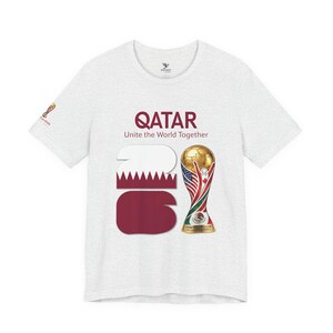 Qatar 2026, World Cup Trophy Tee | Qatar flag football shirt - [IMG 092 [World Cup 2026 - QATAR 001] White image 2