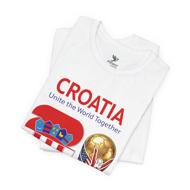 Croatia 2026, Flag Crest World Cup Shirt | Soccer Tee image 2