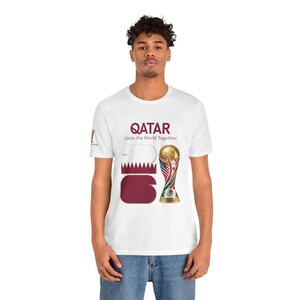 Qatar 2026, World Cup Trophy Tee | Qatar flag football shirt - [IMG 092 [World Cup 2026 - QATAR 001] White image 12