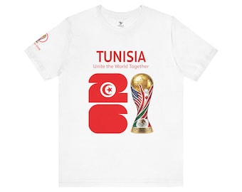 Tunesien 2026, Welt Cup Trophy Graphic Tee | Fußball-Fußball-Shirt