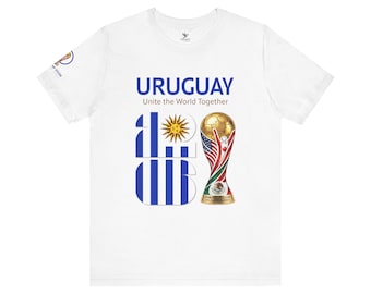 Uruguay 2026, WM Fußball T-Shirt | Uruguay Flagge Fussball T-Shirt