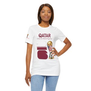 Qatar 2026, World Cup Trophy Tee | Qatar flag football shirt - [IMG 092 [World Cup 2026 - QATAR 001] White image 18