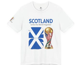 Schottland 2026, WM Fußball Tee | Schottische Flagge Fußball T-Shirt - [IMG 096 [WM 2026 - Schottland 001] White