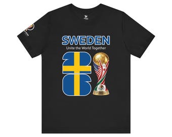 Schweden 2026, Flagge Fussball WM Tee | Fußball Trophy Grafik