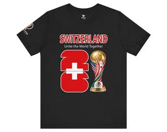 Schweiz 2026, Fussball WM Pokal Tee | Schweizer Flagge Fussball Trikot