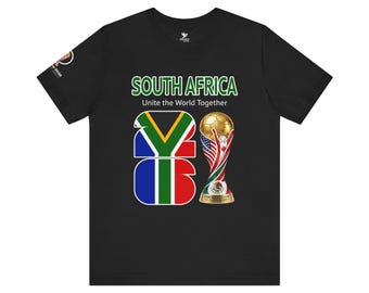 Südafrika 2026, WM Pokal Tee | Südafrikanische Flaggen-Fußball-Fußball-Hemd