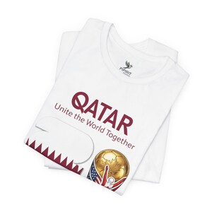 Qatar 2026, World Cup Trophy Tee | Qatar flag football shirt - [IMG 092 [World Cup 2026 - QATAR 001] White image 5