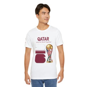 Qatar 2026, World Cup Trophy Tee | Qatar flag football shirt - [IMG 092 [World Cup 2026 - QATAR 001] White image 17