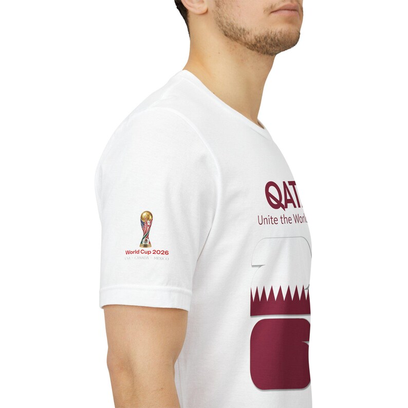 Qatar 2026, World Cup Trophy Tee | Qatar flag football shirt - [IMG 092 [World Cup 2026 - QATAR 001] White image 20