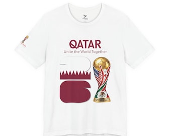 Katar 2026, World Cup Trophy Tee | Katar Flagge Fußballtrikot - [IMG 092 [WM 2026 - QATAR 001] Weiß