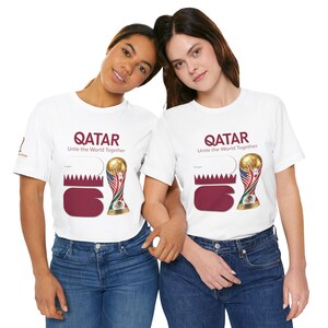 Qatar 2026, World Cup Trophy Tee | Qatar flag football shirt - [IMG 092 [World Cup 2026 - QATAR 001] White image 19