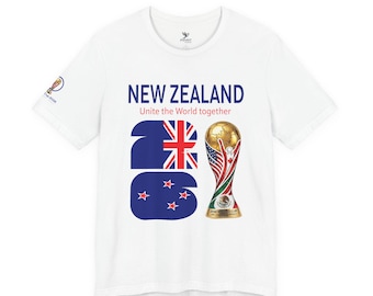 New Zealand 2026, World Cup Tee | NZ flag football soccer jersey - [IMG 080 [World Cup 2026 - New Zealand 001] White