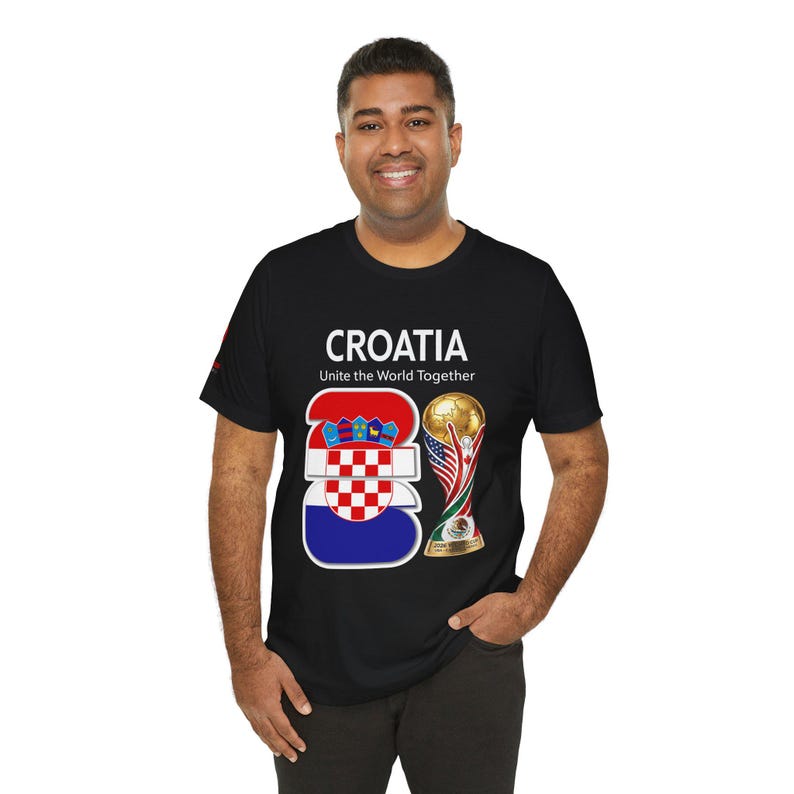 Camiseta de Croacia 2026 con el escudo y el trofeo de la Copa del Mundo / Camiseta para aficionados al fútbol croata imagen 12