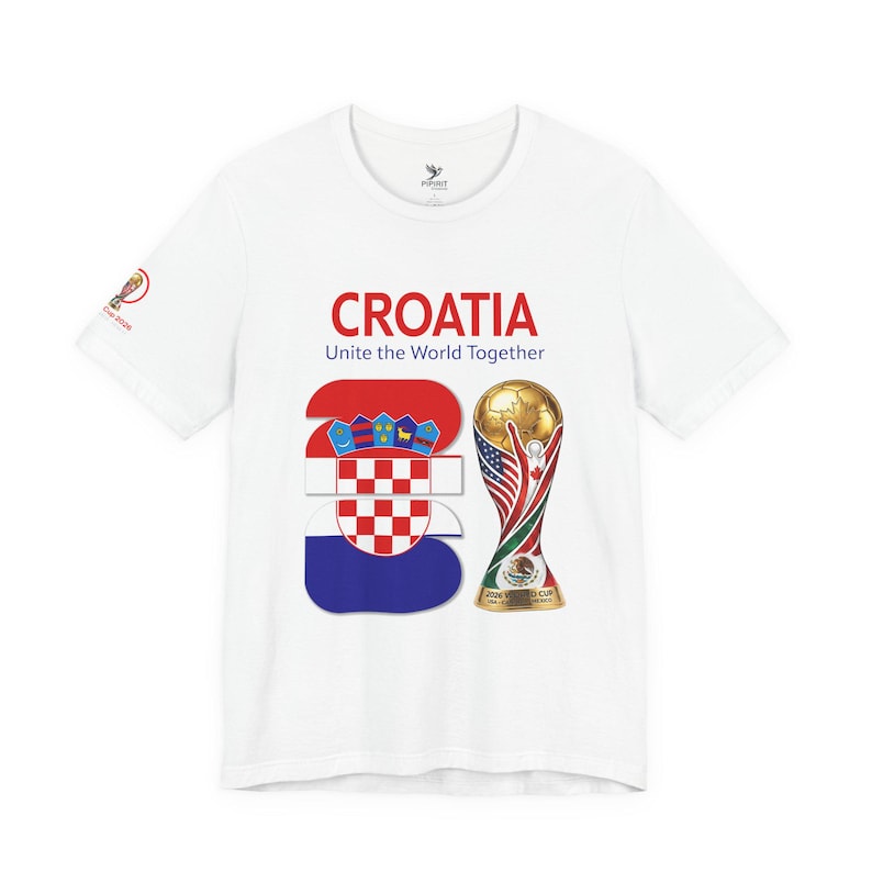 Croatia 2026, Flag Crest World Cup Shirt | Soccer Tee image 1