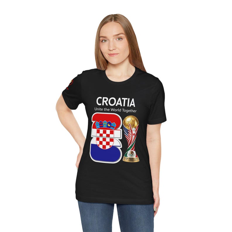 Camiseta de Croacia 2026 con el escudo y el trofeo de la Copa del Mundo / Camiseta para aficionados al fútbol croata imagen 9