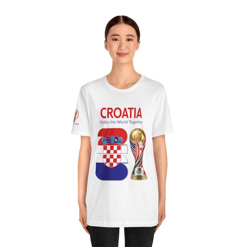 Croatia 2026, Flag Crest World Cup Shirt | Soccer Tee image 7
