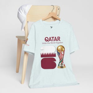 Qatar 2026, World Cup Trophy Tee | Qatar flag football shirt - [IMG 092 [World Cup 2026 - QATAR 001] White image 9